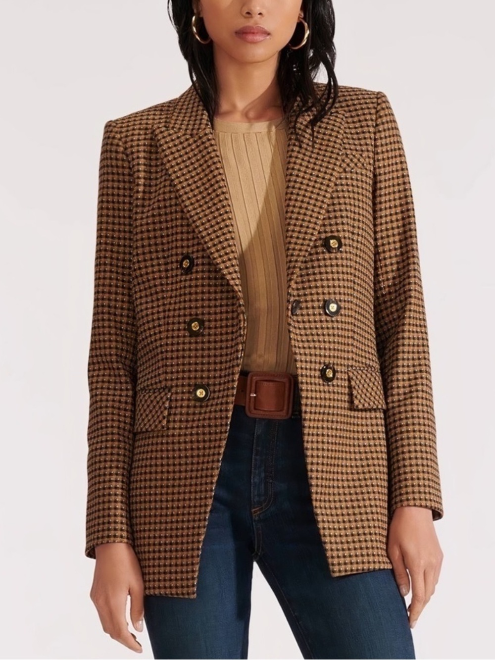 Veronica Beard Dickey Plaid Double-Breasted Fortuna Blazer Jacket - Picture 2 of 9